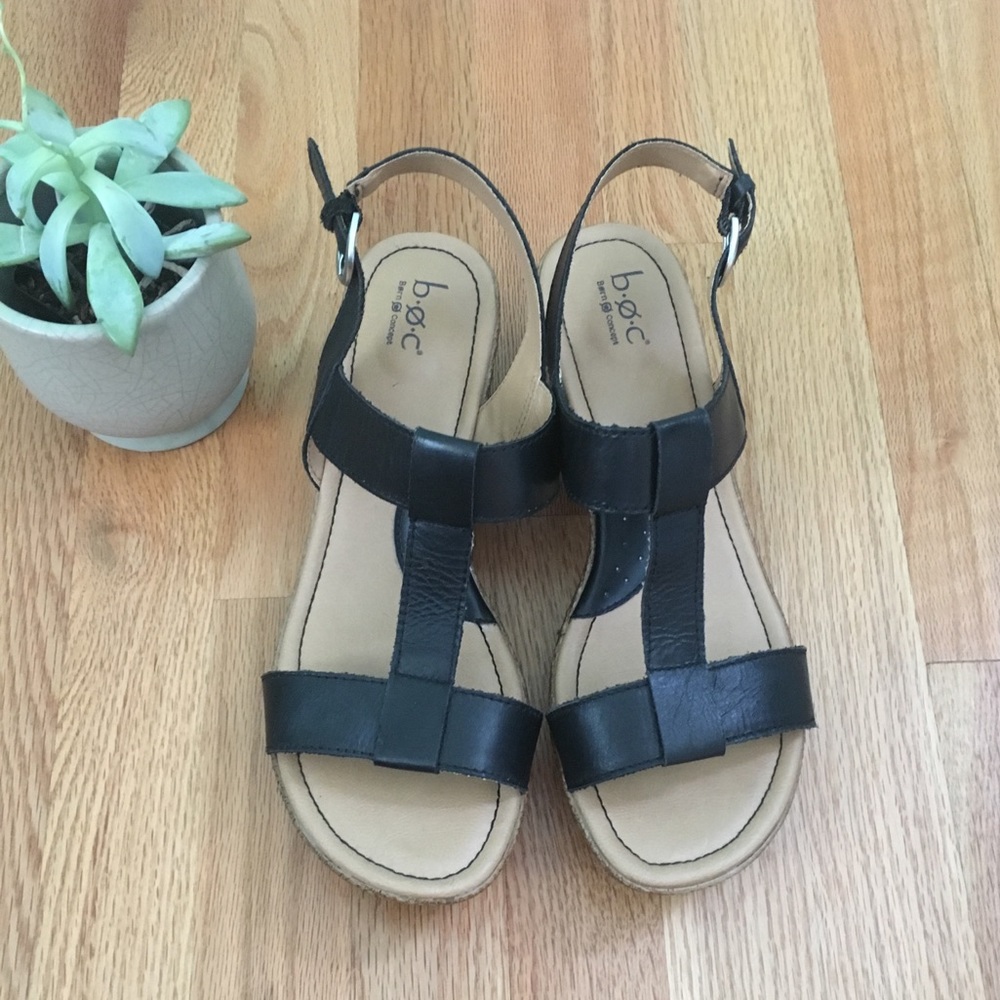 BOC Black Sandal Wedges